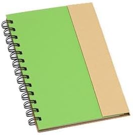 DISCOUNT PROMOS Eco Friendly Spiral Notebooks with Pens Set of 10, Bulk Pack - Perfect for School, Office, Home - Green