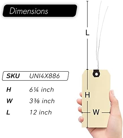 INNOVART Shipping Tags Double Wired 6 1/4" x 3 1/8", Manila Wire Tags With Reinforced Eyelet, Case of 100
