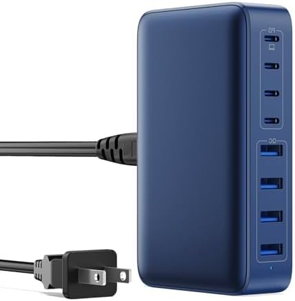 USB C Charger 300W USB C Charger Block, 8-Ports GaN IV Fast Charging Station Hub,PD 100W Laptop Charger Adapter,for MacBook Pro/Air/iPad/iPhone16/15/14/Apple Watch/DELL/Samsung for Home Office