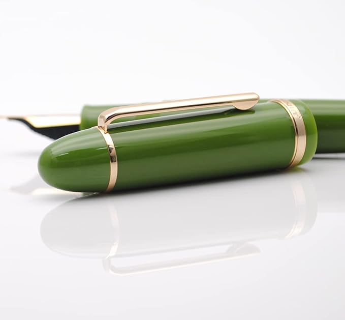 JINHAO X159 Fountain Pen (F Nib 0.5mm, Avocado Green with Gold Clip)