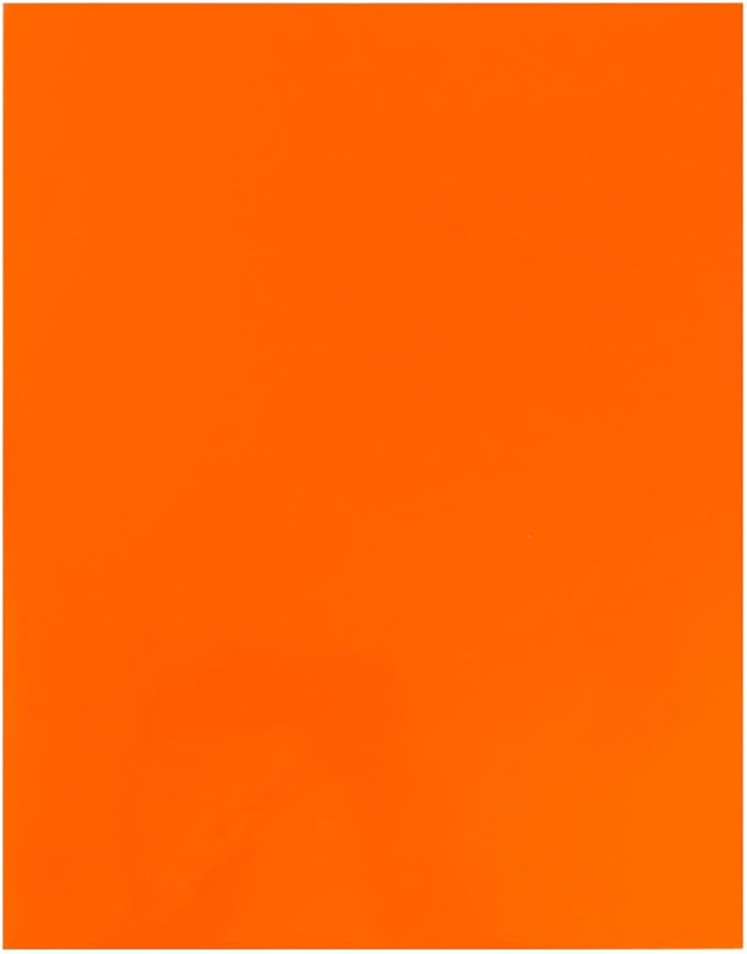 JAM PAPER Laminated Two Pocket Glossy School Folders - Letter Size - High Gloss Orange - Bulk 100/Box