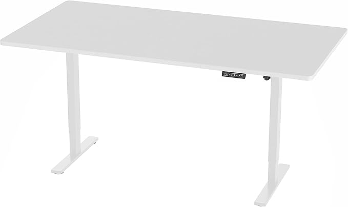 VIVO Large Electric 83 x 30 in Standing Desk, Memory Height Adjustment, 1B Series, Holds 220 lbs, White Top White Frame, DESK-KIT-1W8W