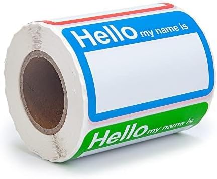 L LIKED 400 Stickers -3.5" x 2.25" Colors Plain Name tag Labels for Clothes with Perforated Line for Kids (Hello My Name is - 400 Labels)