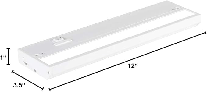 LED Under Cabinet Lighting Hardwired - 3CCT 12 Inch White Finish - Undercabinet Lights for Kitchen - Linkable Undercounter Dimmable Plug in Light or Hard Wired - Under Counter Fixture Direct Wire