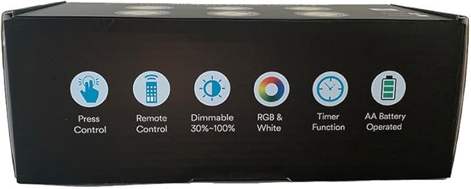 LED Puck Lights with Remote Battery Operated Under Cabinet Lighting Wireless Stick on Lights Color Changing Timer Tap Lights for Cabinets Shelves Closets Display Case - 6Pack Black