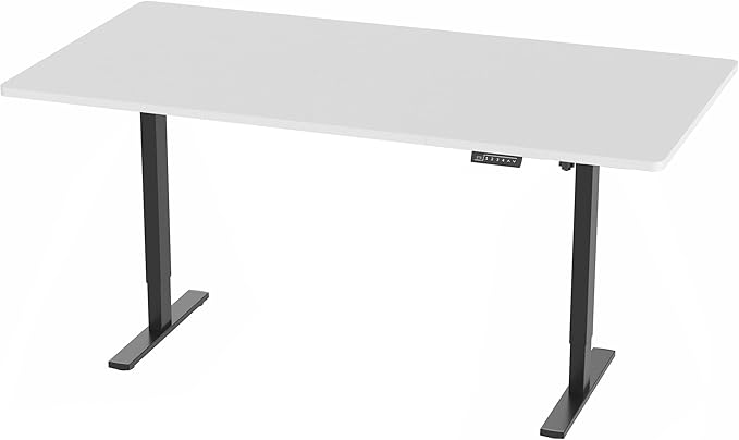 VIVO Large Electric 83 x 30 in Standing Desk, Memory Height Adjustment, 1B Series, Holds 220 lbs, White Top Black Frame, DESK-KIT-1B8W