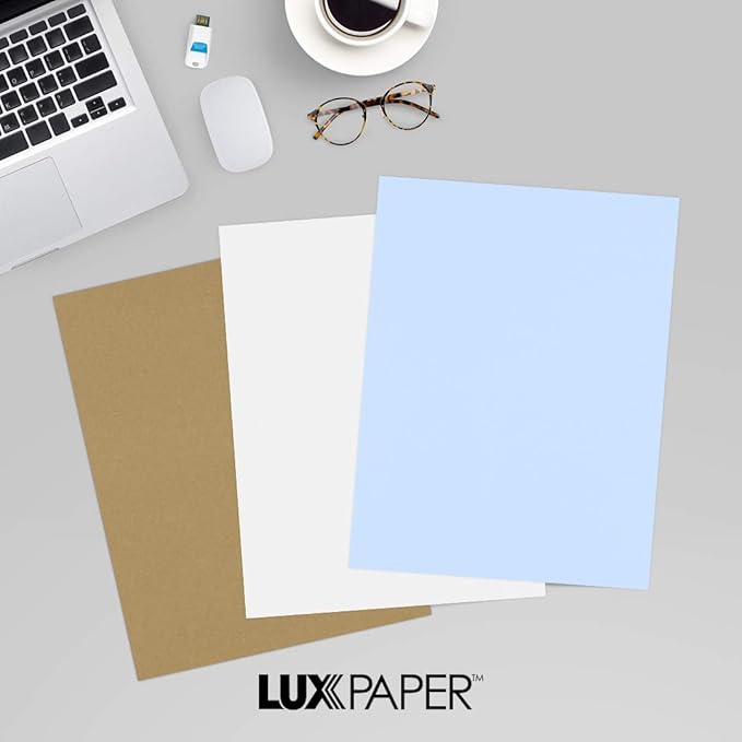 LUXPaper 8.5" x 11" Paper | Letter Size | Baby Blue | 80lb. Text | 250 Qty
