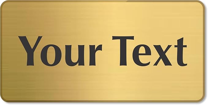SmartSign Custom Brass Sign - 1.5" x 3", 40 mil REAL Bugle Brass Metal, Personalized Name Door Sign, Heavy-Duty Premium Engraved Door/Wall Mount Plaque for Business/Office, Gold and Black
