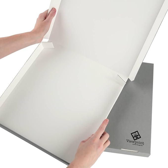Jerry's Artarama Viewpoint Archival Storage Box (12x12) - Preserve Your Art, Easy to Assemble, Perfect for Photos, Artwork, Prints, and Record Storage