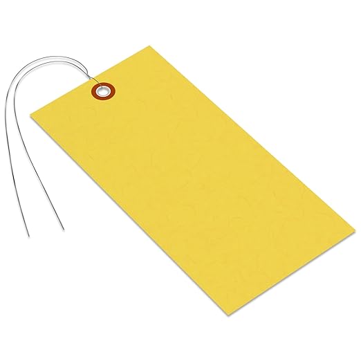 SmartSign Blank Tyvek Shipping Tags with Wire, Size #8 | 6 1/4" x 3 1/8", Pack of 1000, Yellow