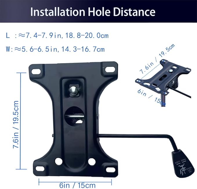 Gjpwyfdc Tilt Control Mechanism Replacement Office Chair ,6'' X 7.6'' Mounting Holes
