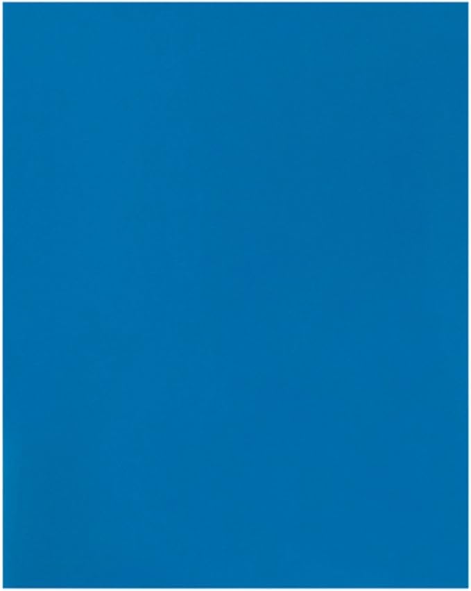 JAM PAPER Laminated Two Pocket Glossy School Folders - Letter Size - High Gloss Blue - Bulk 100/Box