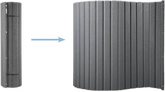 Versare VersiPanel Acoustical Partition Wall - Sound Panel Classroom Office Room Divider, Flexible Arrangement, Easy Roll-up Storage (Gray, 8'Wide x 6'6"Tall)