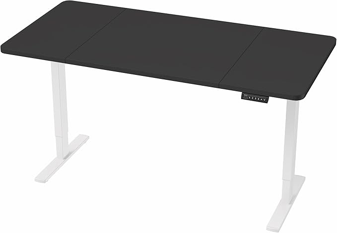 VIVO Electric 60 x 30 in Standing Desk, Memory Height Adjustment, 1B Series, Holds 220 lbs, Black Top White Frame, DESK-KIT-1W6B-30