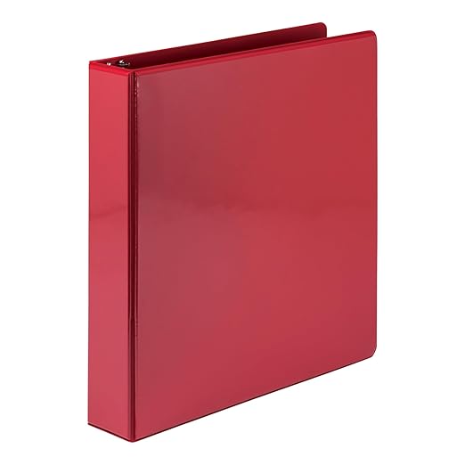 Samsill 1.5 Inch 3 Ring Binders, Made in USA, Economy Round Ring, Clear View Cover, 325 Sheet Capacity - for School, Home, Office - Red, 12 Pack