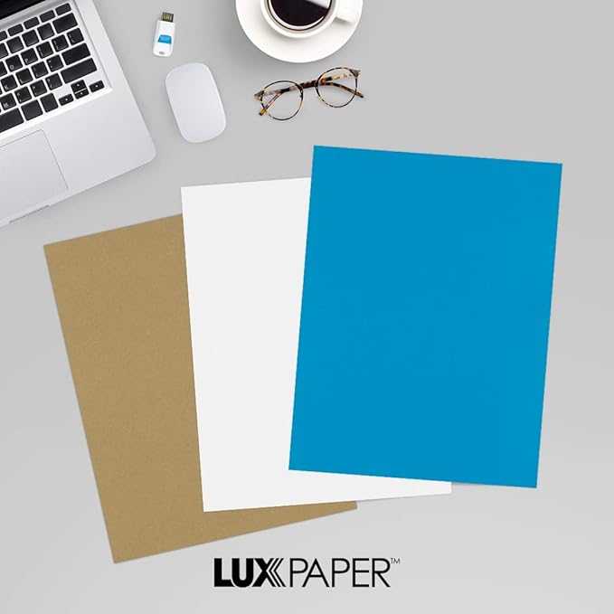 LUXPaper 8.5" x 11" Paper | Letter Size | Pool Blue | 80lb. Text | 50 Qty
