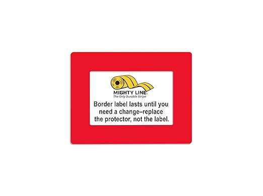 Mighty Line Shield Clear Label Protector Cover Sleeves for Protecting Barcodes, Numbers and Stickers, Heavy-Duty, Peel and Stick, Adhesive, 9.5" x 12.5" (5.5"x8.5" Window), Pack of 20, Red