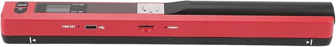 Ymiko A4 Document Scanner Portable High Resolution 900 DPI Multifunctional Handheld Image Scanner for Home Office Banking Library (Red)