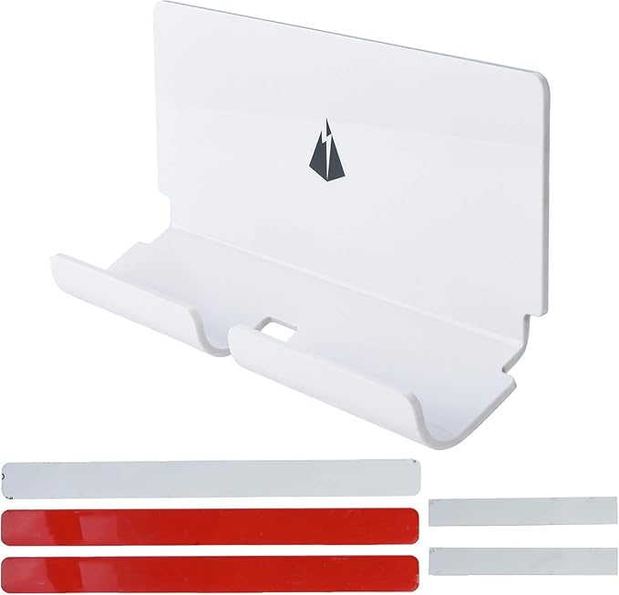 TXEsign Adhesive Wall Phone Tablet Holder Mount Stand for Tablet Smartphones eReader Wall Holder Mount Shelf (White)