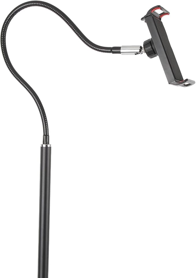 Shurzmotic Tablet Floor Stand, Phone Mount Bracket Holder, Flexible Move 360° Rotation High Stability Aluminum Alloy Base, Multi Purpose Stand for Live Broadcast Online Class Learning, Compat