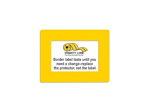 Mighty Line Shield Clear Label Protector Cover Sleeves for Protecting Barcodes, Numbers and Stickers, Heavy-Duty, Peel and Stick, Adhesive, 9.5" x 12.5" (5.5"x8.5" Window), Pack of 20, Yellow