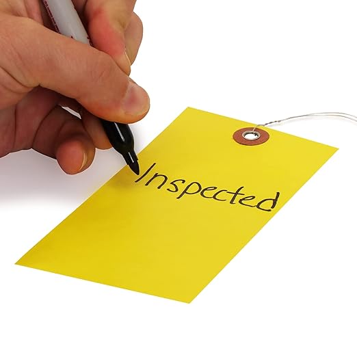 SmartSign Blank Tyvek Shipping Tags with Wire, Size #8 | 6 1/4" x 3 1/8", Pack of 100, Yellow