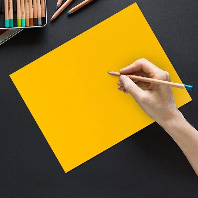 Yellow Colored Cardstock Thick Paper 50 Sheets, 8.5" x 11" Heavyweight 92lb Cover Card Stock for Crafts and DIY Cards Making