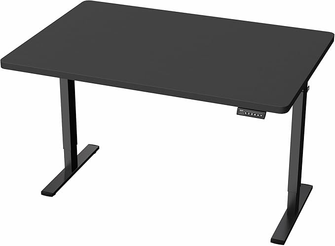 VIVO Electric 48 x 30 in Standing Desk, Memory Height Adjustment, 1B Series, Holds 220 lbs, One-Piece Black Top, Black Frame, DESK-KIT-1B5B