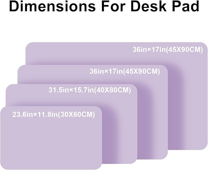 PU Leather Desk Pad Protector Gaming Mouse Pad Non Slip Desk Mat for Keyboard and Mouse Waterproof Desk Writing Pad for Office and Home Desk Accessories(Purple, 47.2 * 17.7)
