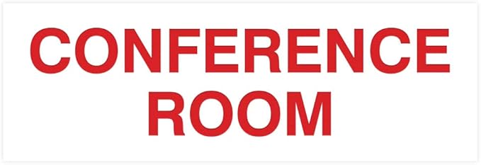 Signs ByLITA Basic Conference Room Sign (White/Red) - Small