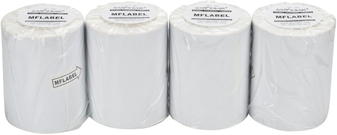 MFLABEL 4x6 Direct Thermal Shipping Labels - 4 Rolls, 220 Labels/Roll, Perforated Postage Paper with Alignment Hole, Compatible with 4XL LabelWriter 1744907 & 1755120, Rollo for USPS, UPS