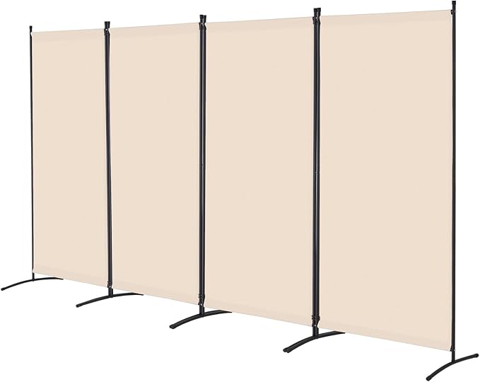 VEVOR Room Divider, 4 Panel Room Divider, Folding Privacy Screen and Portable Partition Divider for Room Separation, Freestanding Room Partitions for Office, Bedroom, Study, Beige