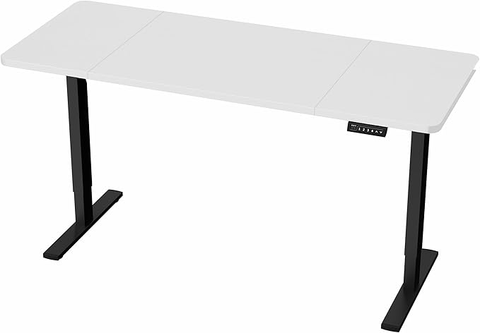 VIVO Electric 60 x 30 in Standing Desk, Memory Height Adjustment, 1B Series, Holds 220 lbs, White Top Black Frame, DESK-KIT-1B6W-30