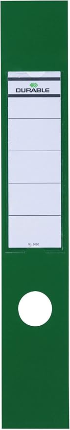 Durable Ordofix Self-Adhesive Spine Labels - Perfect for Lever Arch Files & Folders - Green - Pack of 10-60mm Width