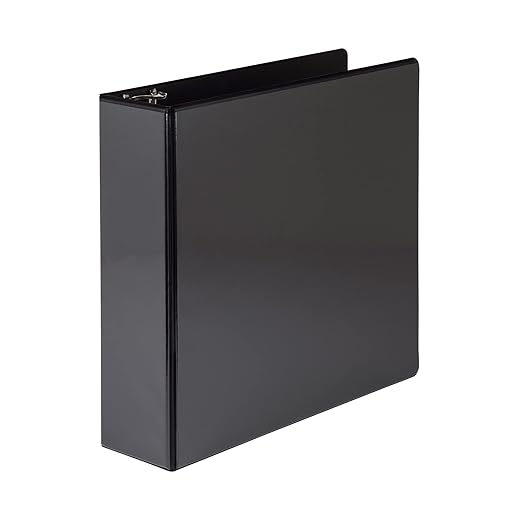 Samsill 4 Inch 3 Ring Binder, Made in USA, Economy Round Ring, Clear View Cover, 675 Sheet Capacity - for School, Home, Office - Charcoal Black