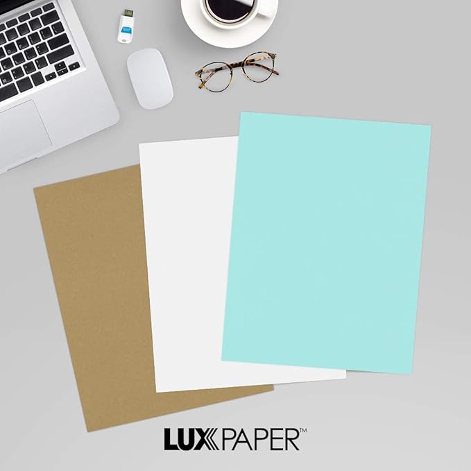 LUXPaper 8.5" x 11" Paper | Letter Size | Seafoam Blue | 80lb. Text | 50 Qty