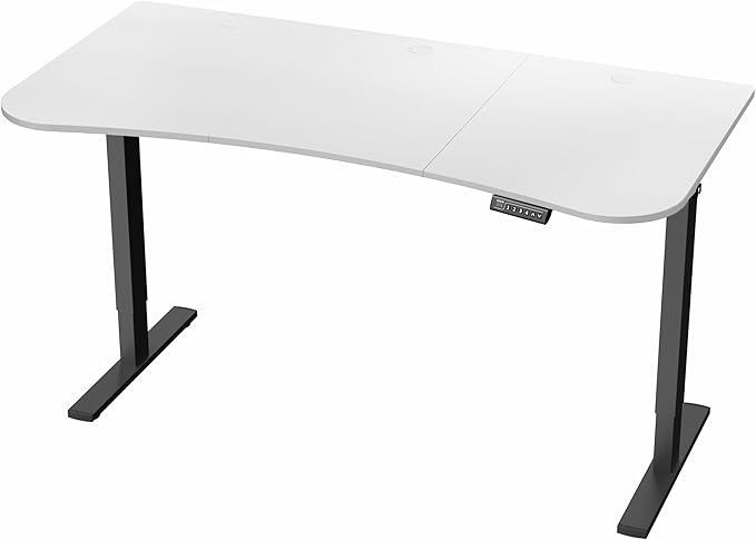 VIVO Electric 63 x 32 in Standing Desk, Memory Height Adjustment, 1B Series, Holds 220 lbs, White Top Black Frame, DESK-KIT-1B1W