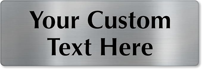 SmartSign Custom Steel Sign - 4" x 12", 40 mil Stainless Steel Metal, Personalized Engraved Sign for Business, Office, Door, Wall, Heavy-Duty Premium Engraved Steel Plaque, Silver and Black