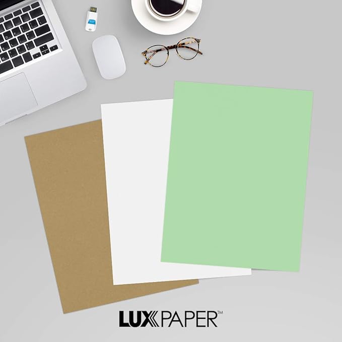 LUXPaper 8.5" x 11" Paper | Letter Size | Pastel Green | 60lb. Text | 500 Qty