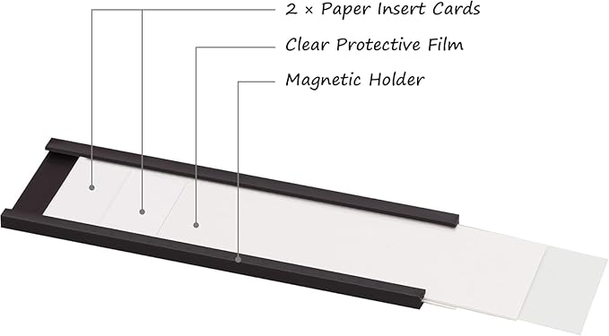 Realth C Channel Magnetic Label Holders 30 Pack 0.78" x 2" - Magnetic Signs for Shelving, Storage Bins, Classroom, Office, Library, Supermarket