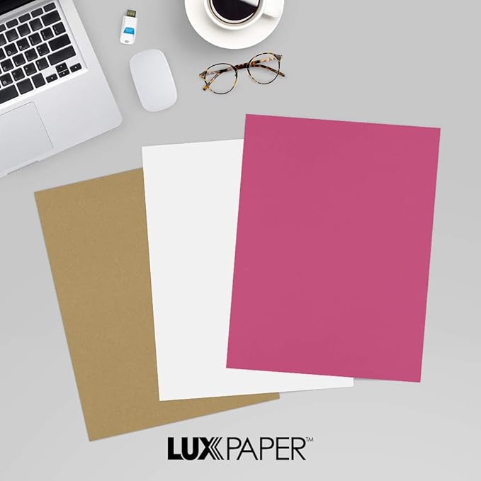 LUXPaper 8.5" x 11" Paper | Letter Size | Magenta Pink | 80lb. Text | 250 Qty
