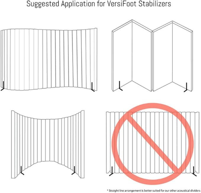 Versare VersiPanel Acoustical Partition Wall - Sound Panel Classroom Office Room Divider, Flexible Arrangement, Easy Roll-up Storage (Black, 8' Wide x 6'6" Tall)
