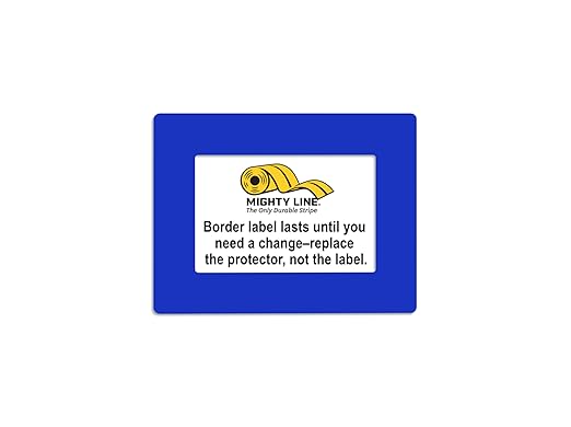 Mighty Line Shield Clear Label Protector Cover Sleeves for Protecting Barcodes, Numbers and Stickers, Heavy-Duty, Peel and Stick, Adhesive, 9.5" x 12.5" (5.5"x8.5" Window), Pack of 20, Blue