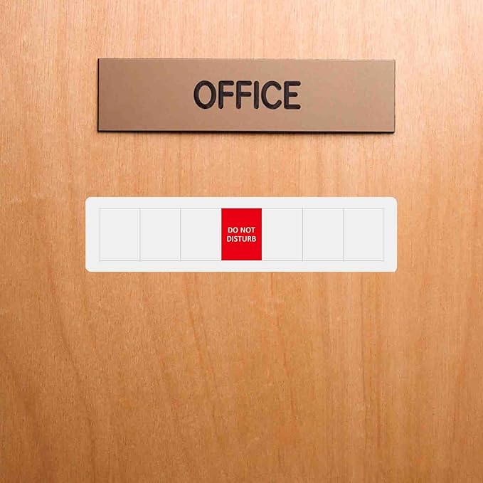 Office Door Sign,Do Not Disturb/Please Knock/Out of Office/in a Meeting/Working Remotely/Back Soon/Come On In Sign,Let Others Know Before Entering,7 Status Privacy Door Signs Available and Away for Conference Room & Meeting-Acrylic,(10" X3",Silver)