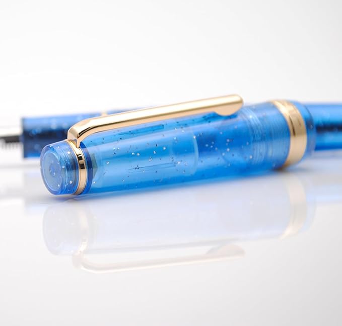 JINHAO 82 Fountain Pen (Transparent Fluorescent Blue,Fine Nib 0.5mm)