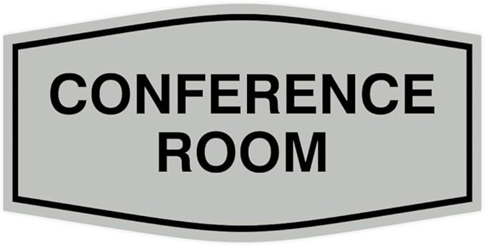 Fancy Conference Room Sign (Light Grey/Black) - Small