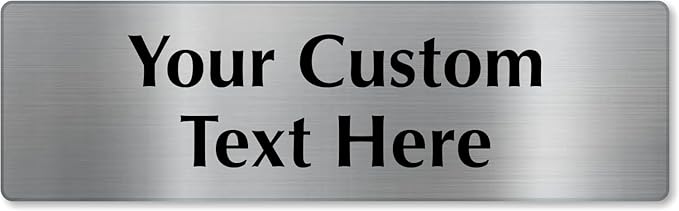 SmartSign Custom Steel Sign - 3" x 10", 40 mil Stainless Steel Metal, Personalized Engraved Sign for Business, Office, Door, Wall, Heavy-Duty Premium Engraved Steel Plaque, Silver and Black