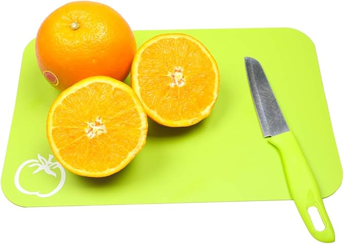 Carrollar Small Flexible Plastic Cutting Board Mats, 2 Pack Cutting Boards Mats With Food Icons, Gripped Back and Dishwasher Safe, Set of 4,7.5x11.4inch (2)