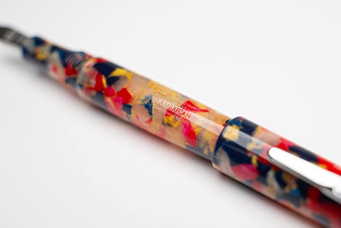 Conklin All American Fountain Pen in Old Glory – Broad Nib, Patriotic Red, White & Blue Design – Ideal Gift for Professionals & Pen Enthusiasts