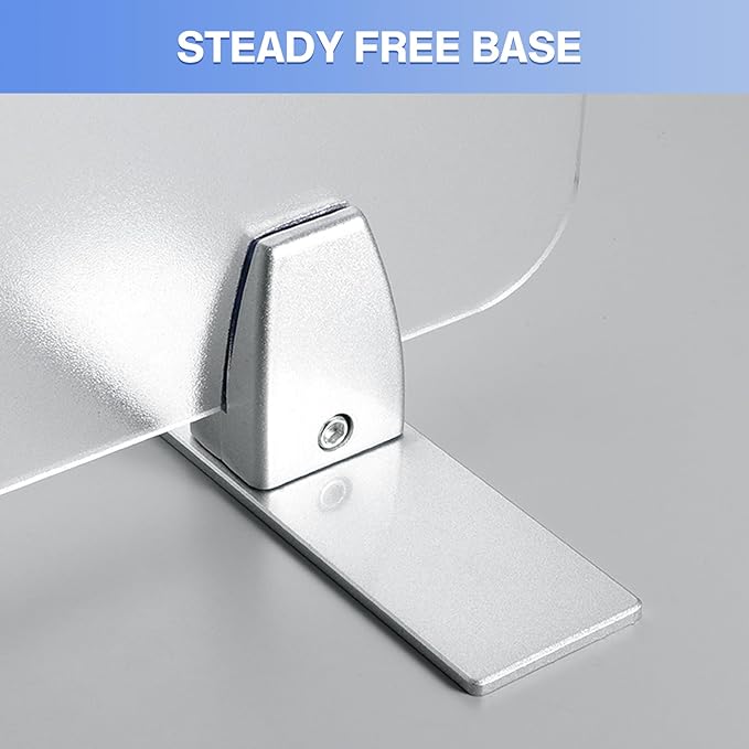 2 Packs Sneeze Guard Clamp Bracket, Sneeze Guard Shield Base for Countertop, Stick On Heavy Duty Auminum Partition Guard Clamp, Panel Support Clamps Stand for Clear Acrylic Desktop Counter Reception
